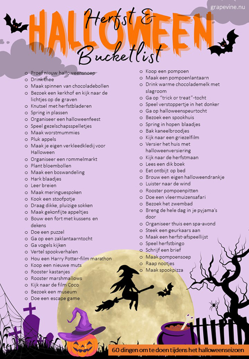 Herfst- en halloween-bucketlist